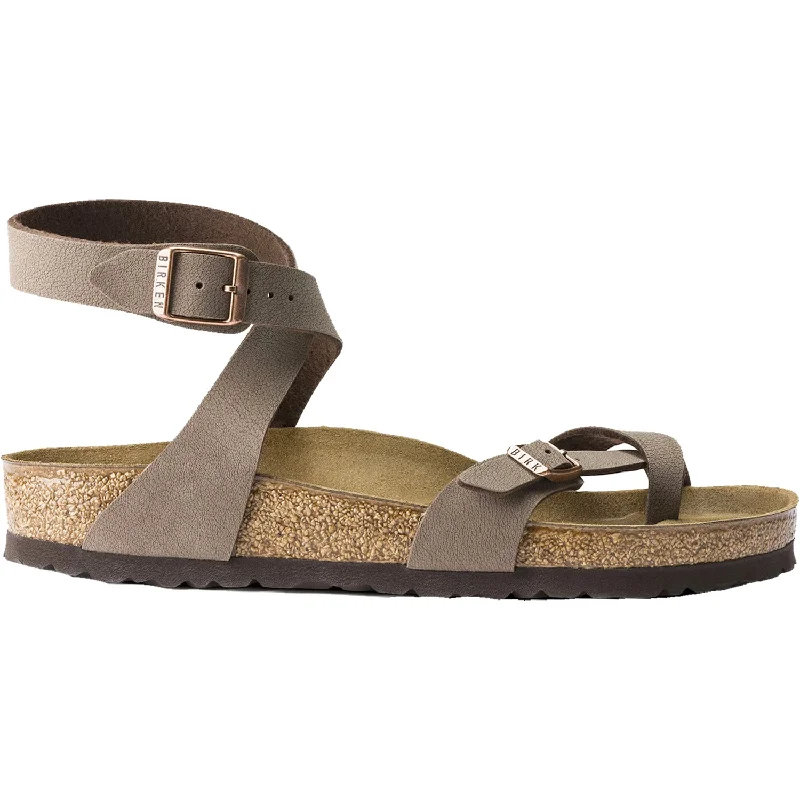 Men's sandals with a decorative buckle or charmWomen's Birkenstock Yara Mocha Birkibuc