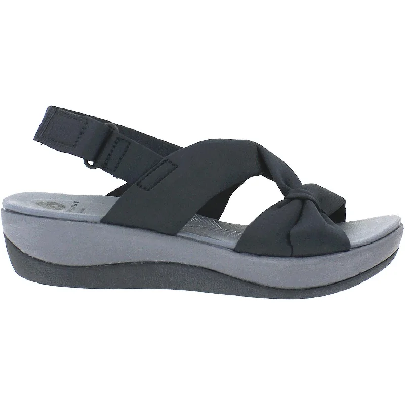 Men's sandals with a removable insole for cleaningWomen's Clarks Cloudsteppers Arla Primrose Black Fabric