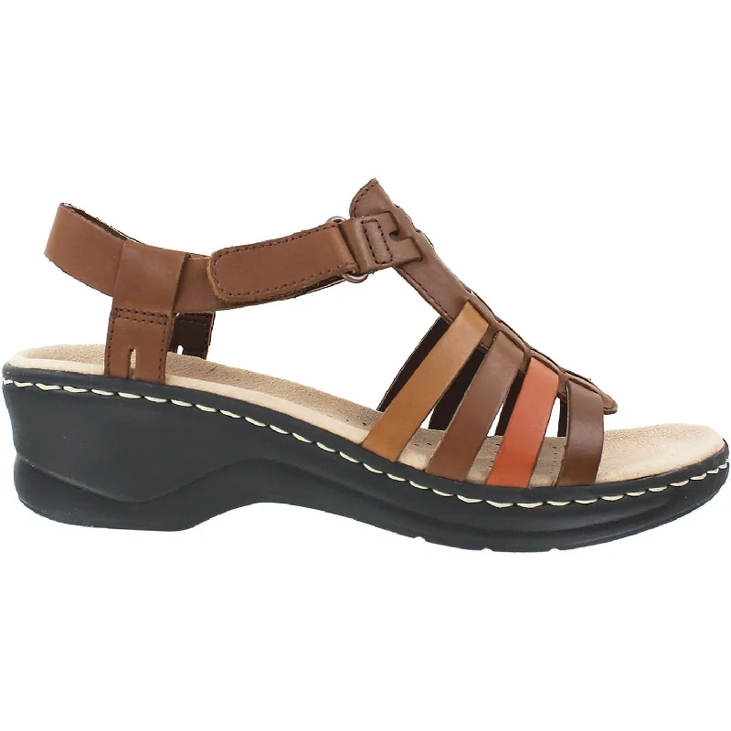 Men's sandals in a neutral color like black or brownWomen's Clarks Lexi Bridge Tan Combi Leather