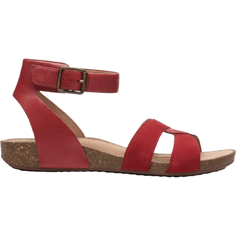 Men's sandals with a stretchy strap for a better fitWomen's Clarks Un Perri Loop Red Leather