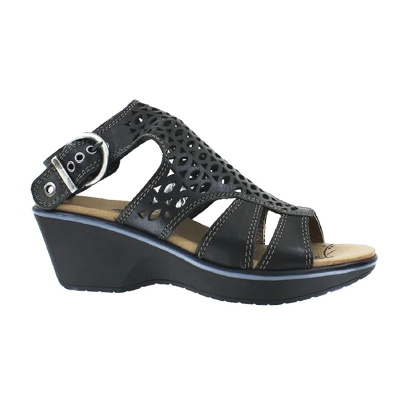 Men's sandals with a toe post designWomen's Dromedaris Whoopi Black Leather