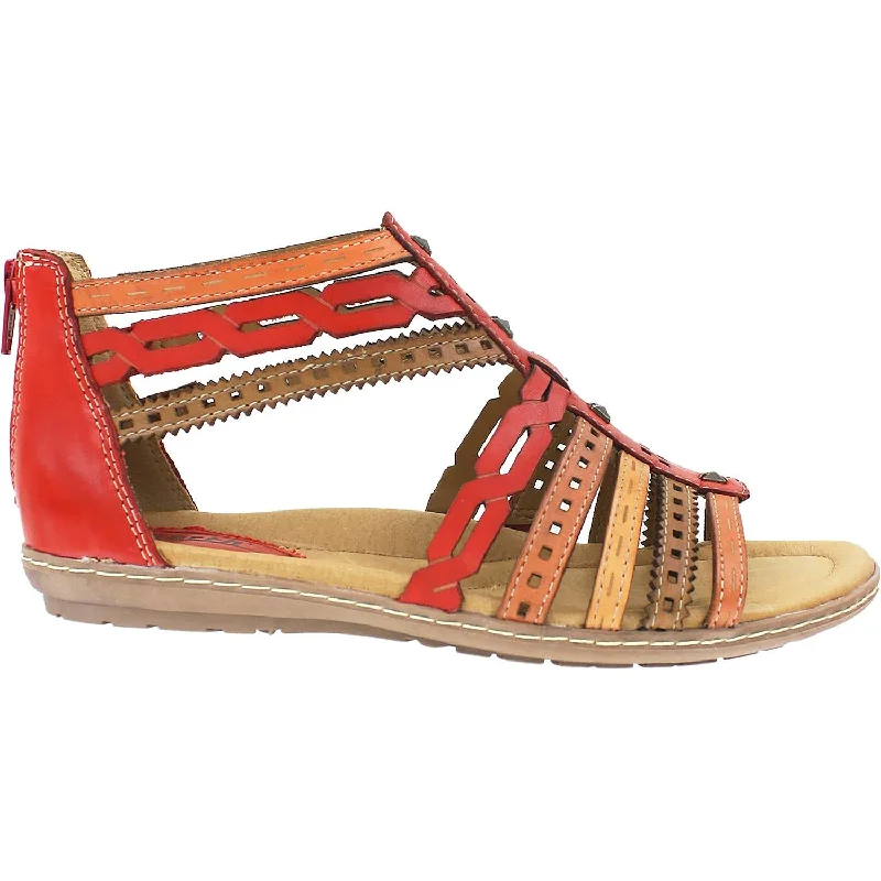 Men's leather sandals with an adjustable strapWomen's Earth Bay Scarlet Multi Leather