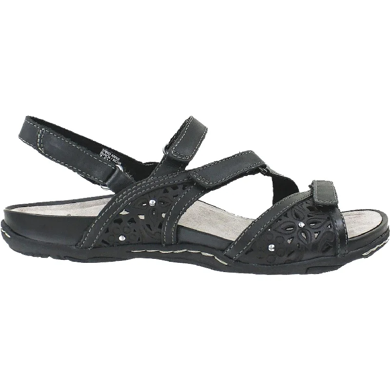 Men's sandals with a leather lining for comfortWomen's Earth Maui Black Leather