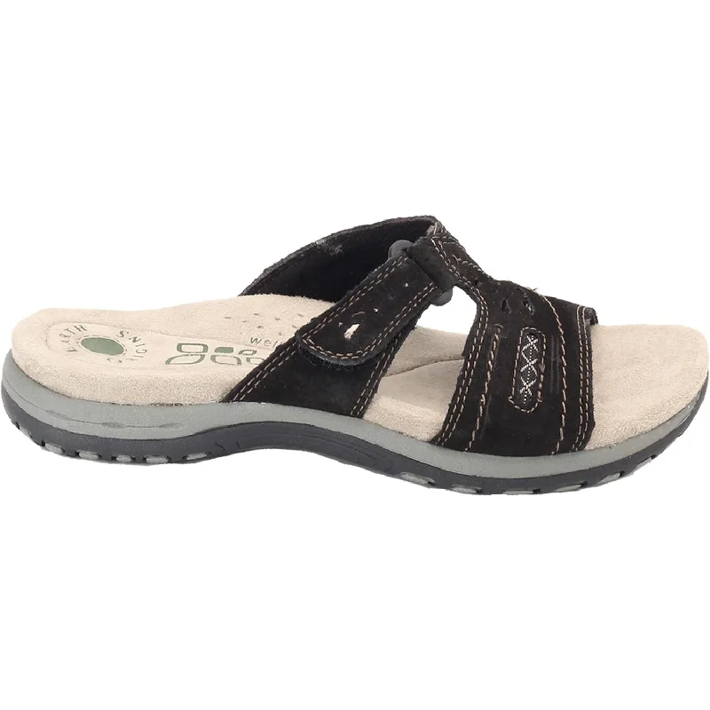 Men's sandals with a flexible sole for easy movementWomen's Earth Sizzle Black Suede