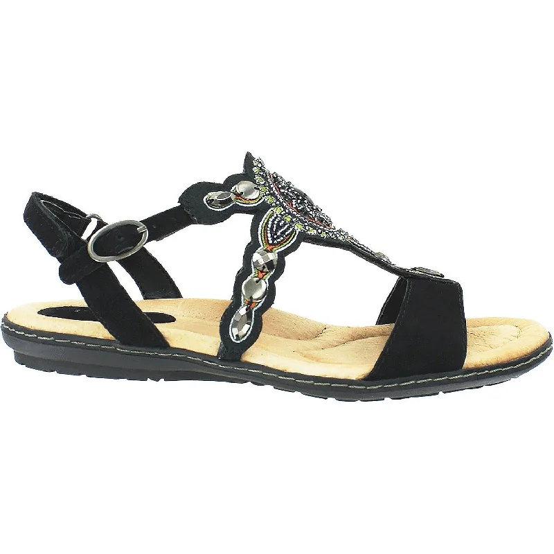 Men's sandals with a cushioned footbedWomen's Earth Sunbeam Black Suede