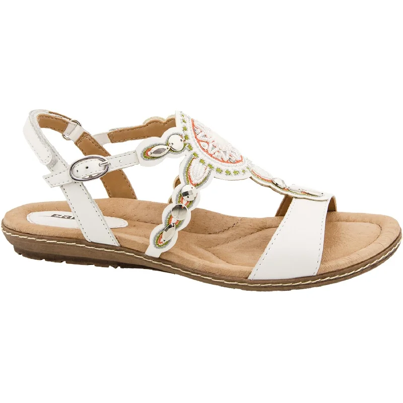 Men's sandals with a contrast stitching detailWomen's Earth Sunbeam White Leather