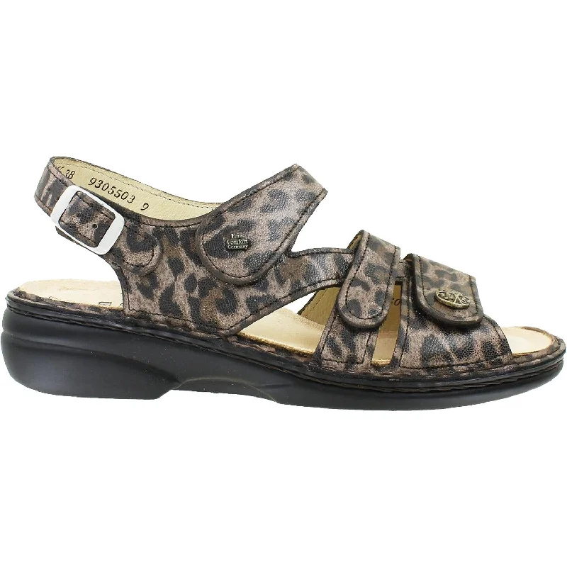 Men's sandals with a cushioned footbedWomen's Finn Comfort Gomera Soft Natural Leopard Leather