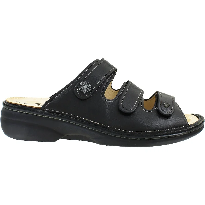 Men's sandals with a padded heelWomen's Finn Comfort Menorca Soft Black Leather