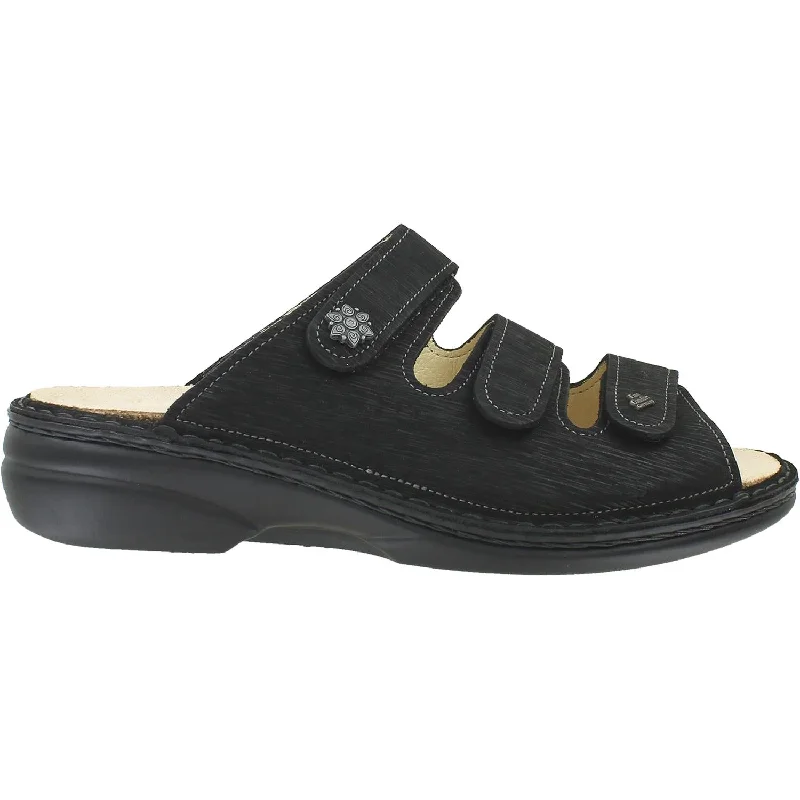 Men's sandals with a buckle closureWomen's Finn Comfort Menorca Soft Black Waving Nubuck