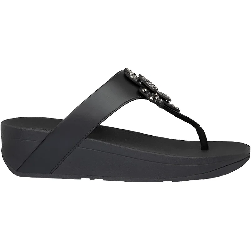 Men's sandals with a stretchy strap for a better fitWomen's Fit Flop Lottie Corsage Black Microfibre