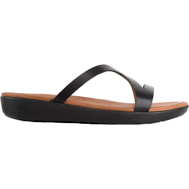 Men's sandals with a contrast stitching detailWomen's Fit Flop Strata Slide Black Leather