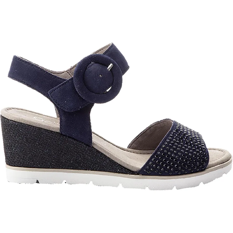 Men's sandals with a perforated leather upper for ventilationWomen's Gabor 25.754.16 Navy Suede