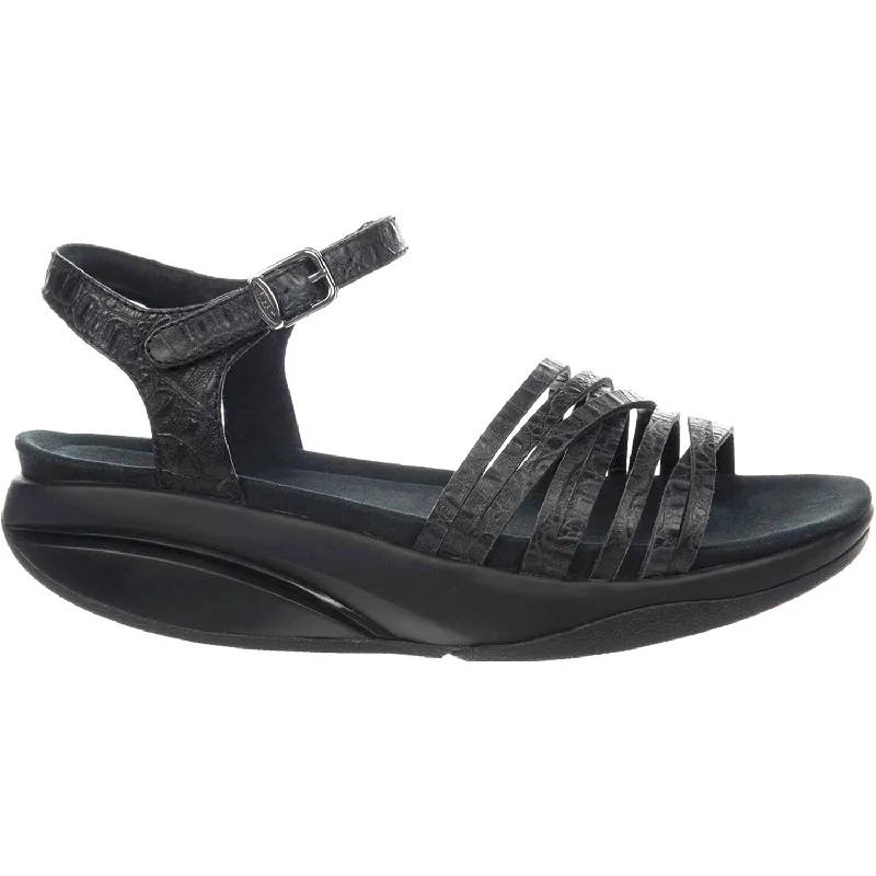 Men's sandals with a buckle closureWomen's MBT Kaweria 6 Black Nappa Leather