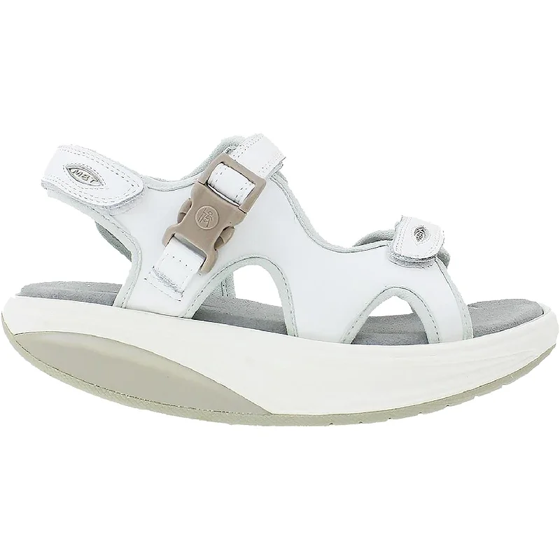 Men's sandals with a stretchy strap for a better fitWomen's MBT Kisumu 3S White Leather