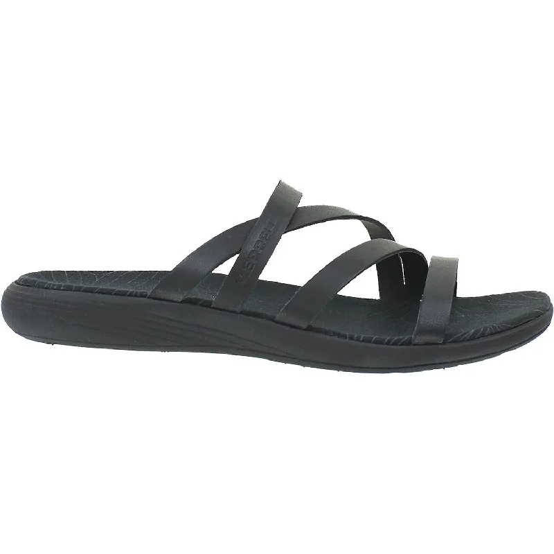 Waterproof men's sandals for water activitiesWomen's Merrell Duskair Seaway Slide Black Leather