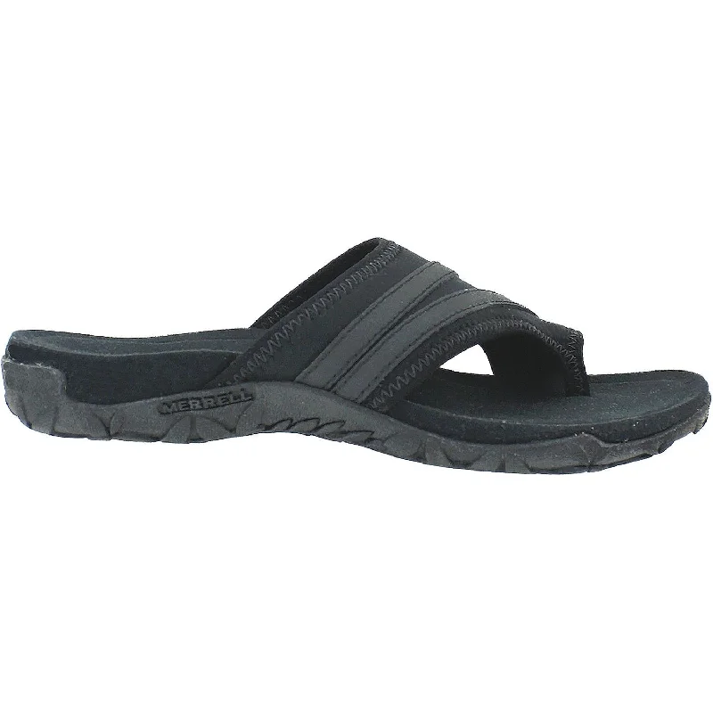 Men's sandals with a wide strap for supportWomen's Merrell Terran Ari Wrap Black Leather/Fabric