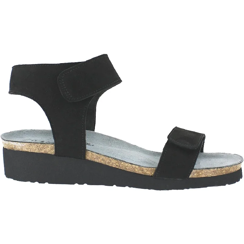 Men's sandals with a stretchy strap for a better fitWomen's Naot Alba Black Velvet Nubuck