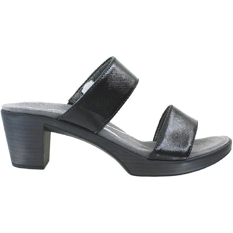 Men's sandals with a decorative buckle or charmWomen's Naot Fate Black Luster Leather