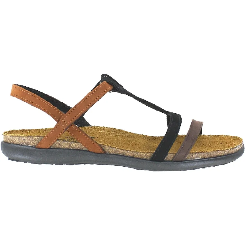 Men's sandals with a toe post designWomen's Naot Judith Coffee Bean/Black/Hawaiian Brown Nubuck