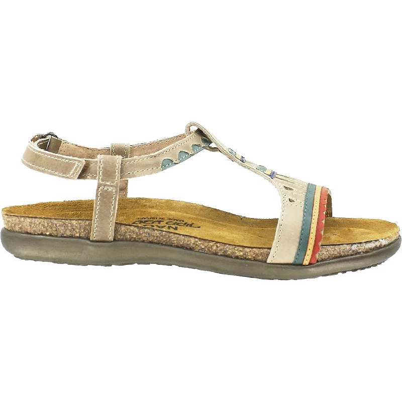 Men's sandals with a cushioned footbedWomen's Naot Odelia Khaki Beige/Sea Green Leather