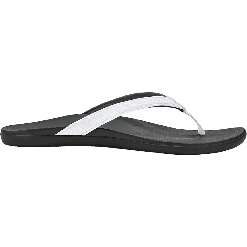 Men's sandals with a pointed toe for a stylish lookWomen's OluKai Ho'opio White/Onyx Synthetic