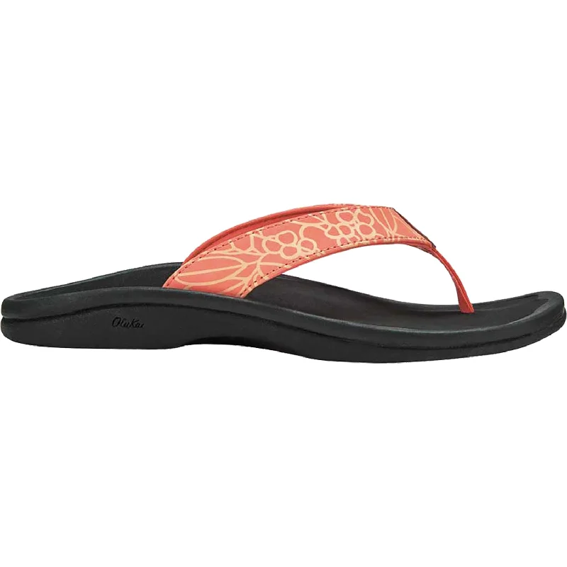 Flip - flop style men's sandals for beach wearWomen's OluKai Ohana Fusion Coral/Onyx Synthetic