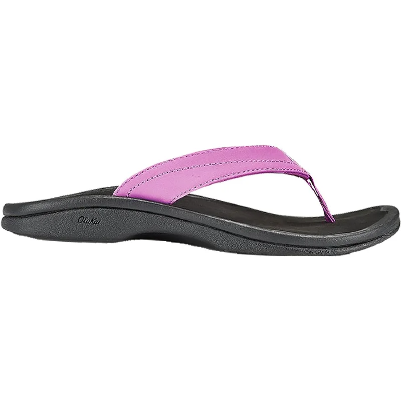 Men's sandals with a decorative buckle or charmWomen's OluKai Ohana Iris Orchid/Black Synthetic