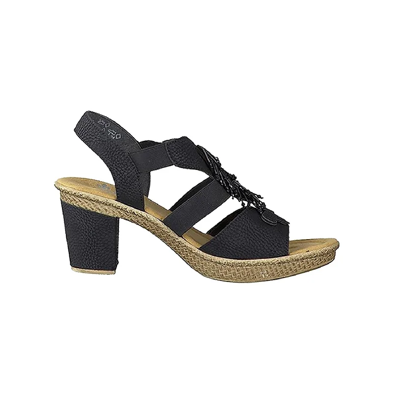 Men's sandals with a contrast stitching detailWomen's Rieker 66552-00 Black Wildebuk Synthetic