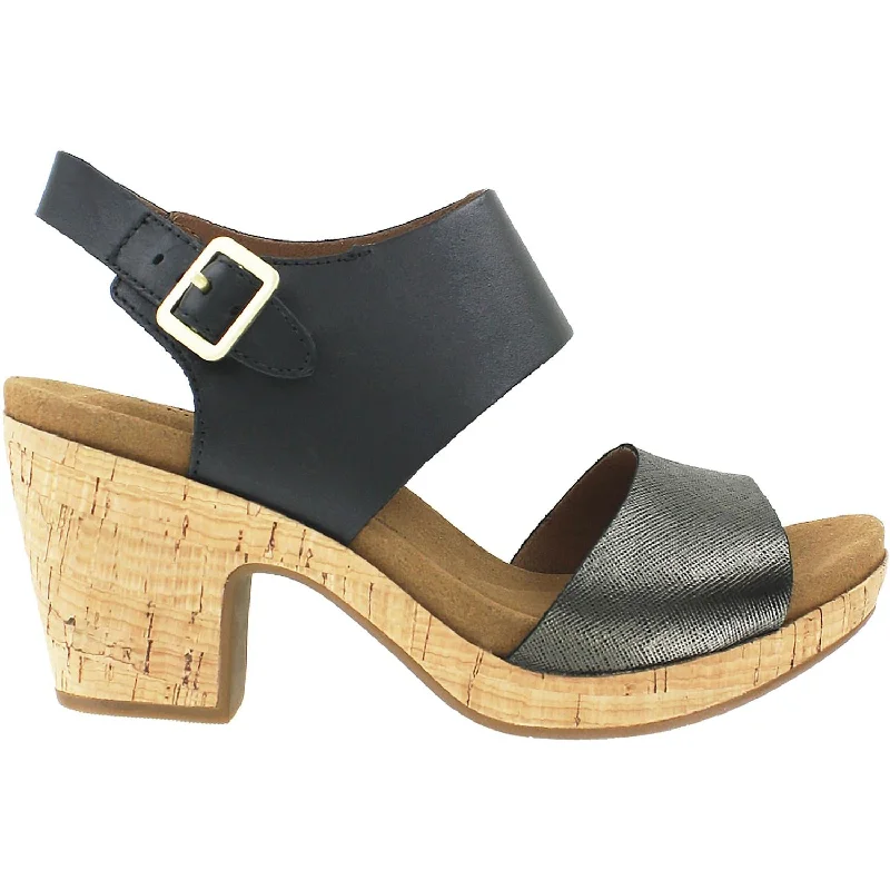 Men's leather sandals with an adjustable strapWomen's Rockport Vivianne 2 Part Black Multi Leather