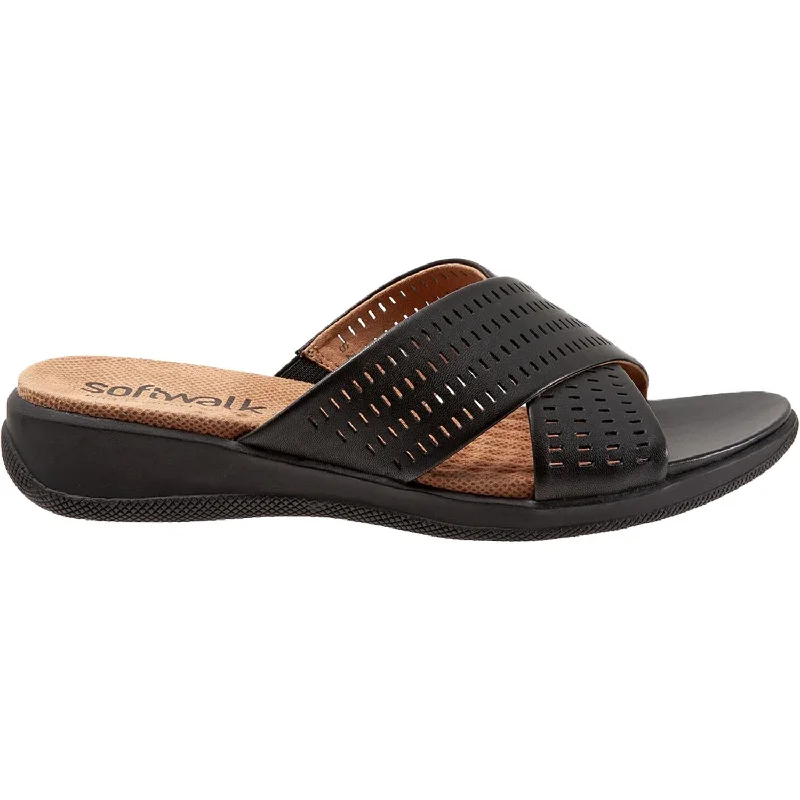 Men's sandals in a neutral color like black or brownWomen's SoftWalk Tillman II Black Leather