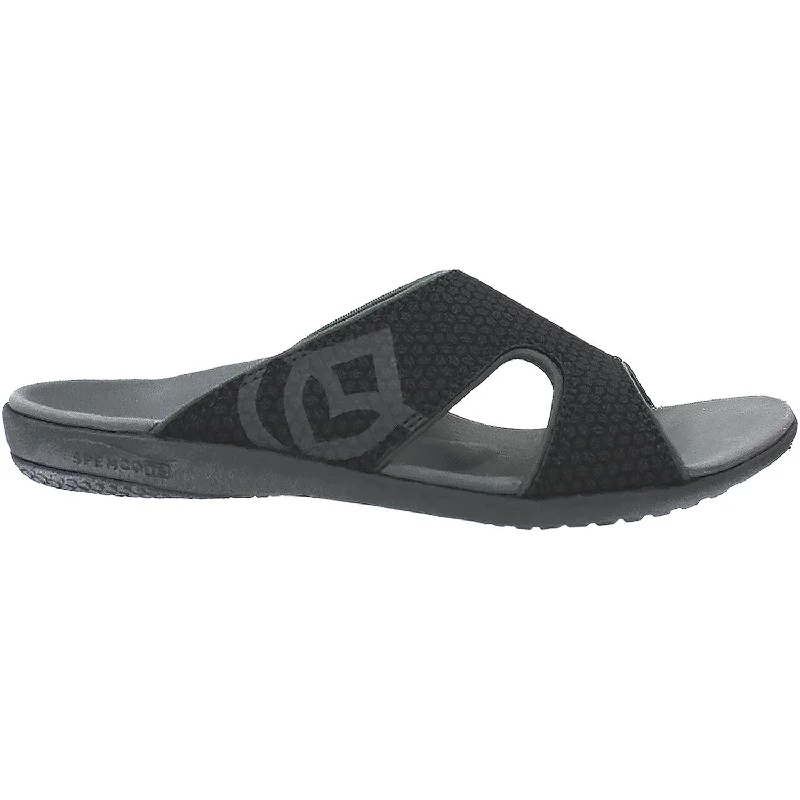 Men's sandals with a rubber sole for tractionWomen's Spenco Kholo Slide Patterned Onyx Synthetic Nubuck