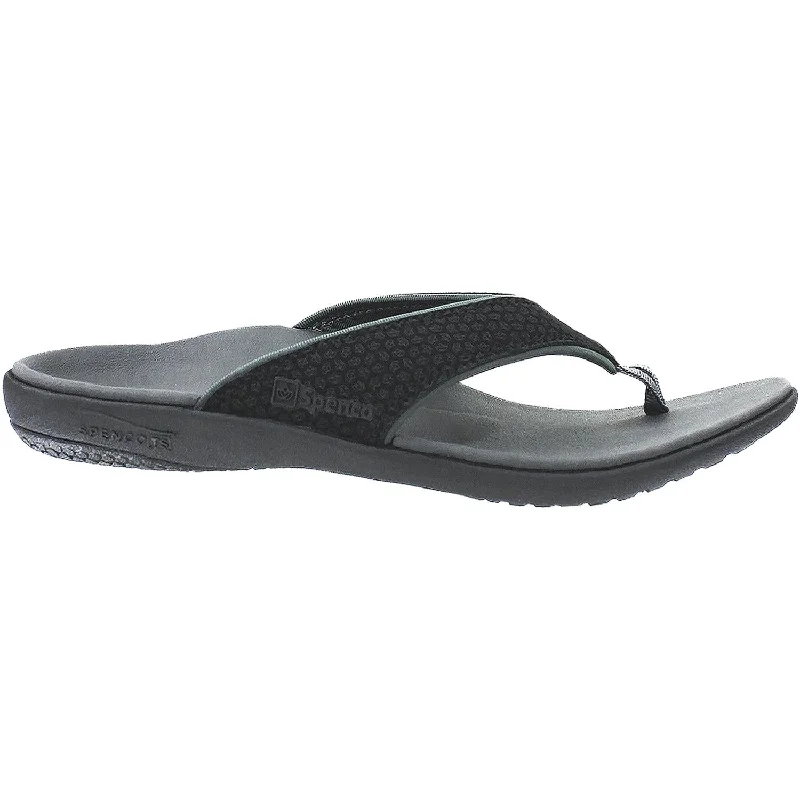 Men's sandals with a toe post designWomen's Spenco Yumi Patterned Onyx Synthetic Nubuck