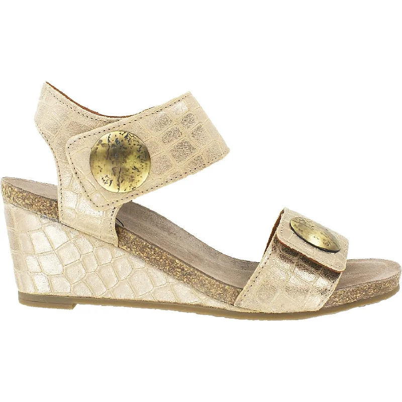 Men's sandals with a cushioned footbedWomen's Taos Carousel 2 Champagne Croc Emboss Leather