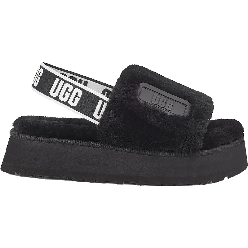 Men's sandals with a flexible sole for easy movementWomen's UGG Disco Slide Black Sheepskin