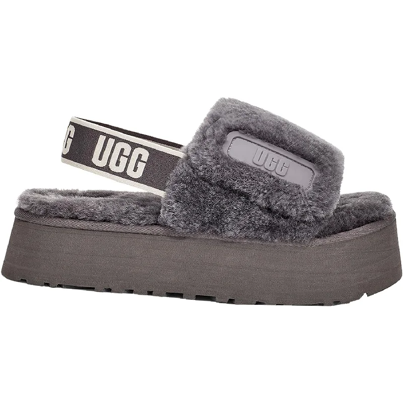 Men's sandals with a flexible sole for easy movementWomen's UGG Disco Slide Dark Grey Sheepskin