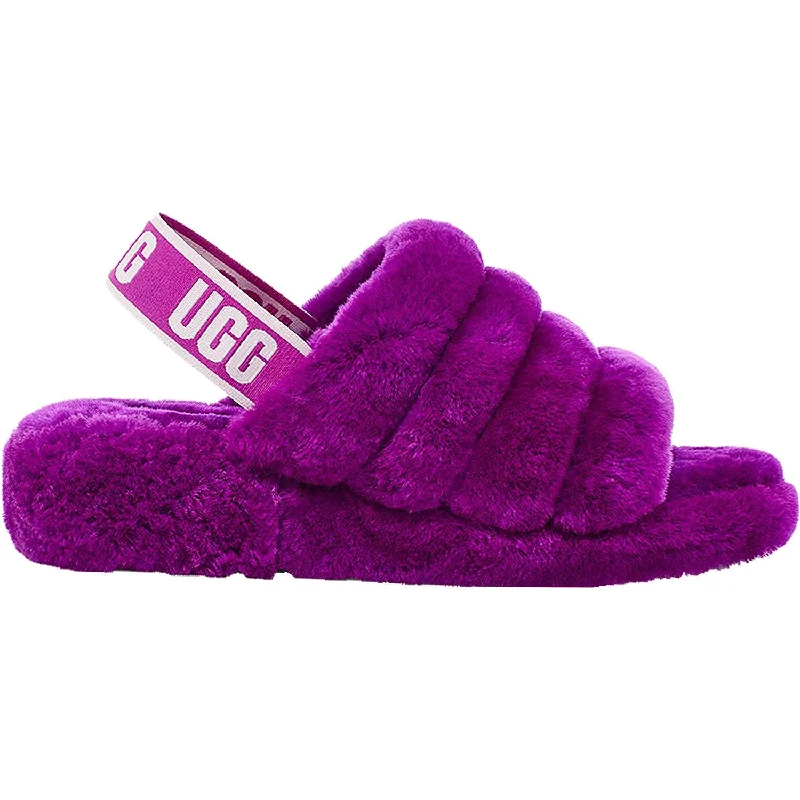 Men's sandals with a stretchy strap for a better fitWomen's UGG Fluff Yeah Slide Berrylicious Sheepskin