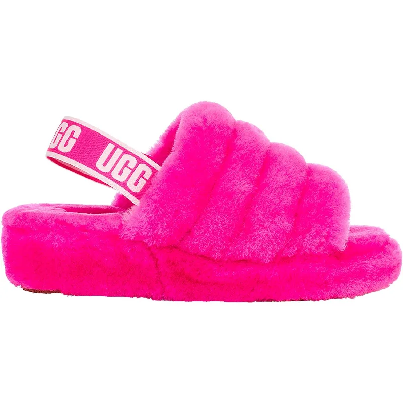 Men's sandals with a cushioned footbedWomen's UGG Fluff Yeah Slide Rock Rose Sheepskin