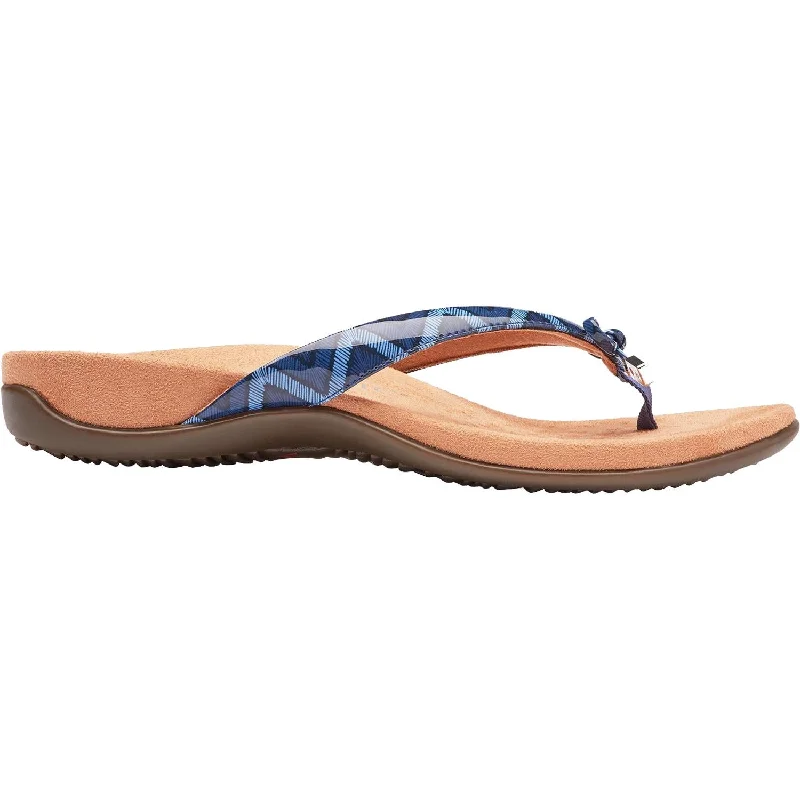 Men's sandals with a perforated leather upper for ventilationWomen's Vionic Bella II Navy Chevron Synthetic