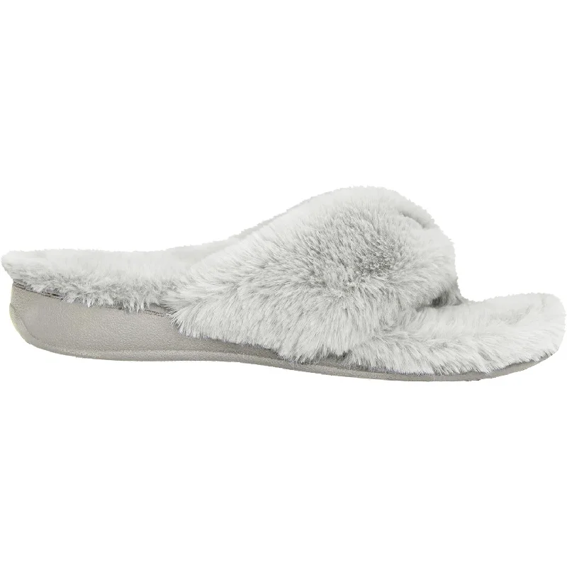 Men's sandals with a removable insole for cleaningWomen's Vionic Gracie Plush Light Grey Faux Fur