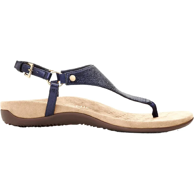 Men's sandals with a contrast stitching detailWomen's Vionic Kirra Navy Metallic Leather