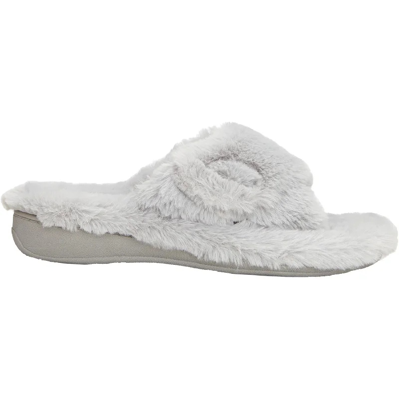 Men's sandals with a leather lining for comfortWomen's Vionic Relax Plush Light Grey Faux Fur