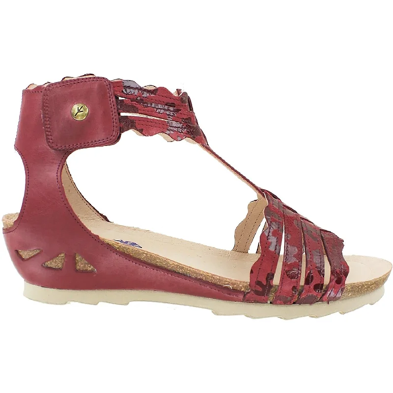 Men's sandals with a durable outer soleWomen's Wanda Panda Bea II WP-10700 Burdeos 34 Red Leather