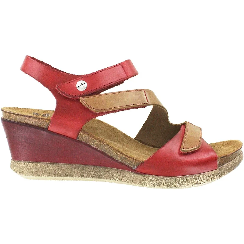 Men's sandals with a removable insole for cleaningWomen's Wanda Panda Madonna Burdeos Red/Tan Leather