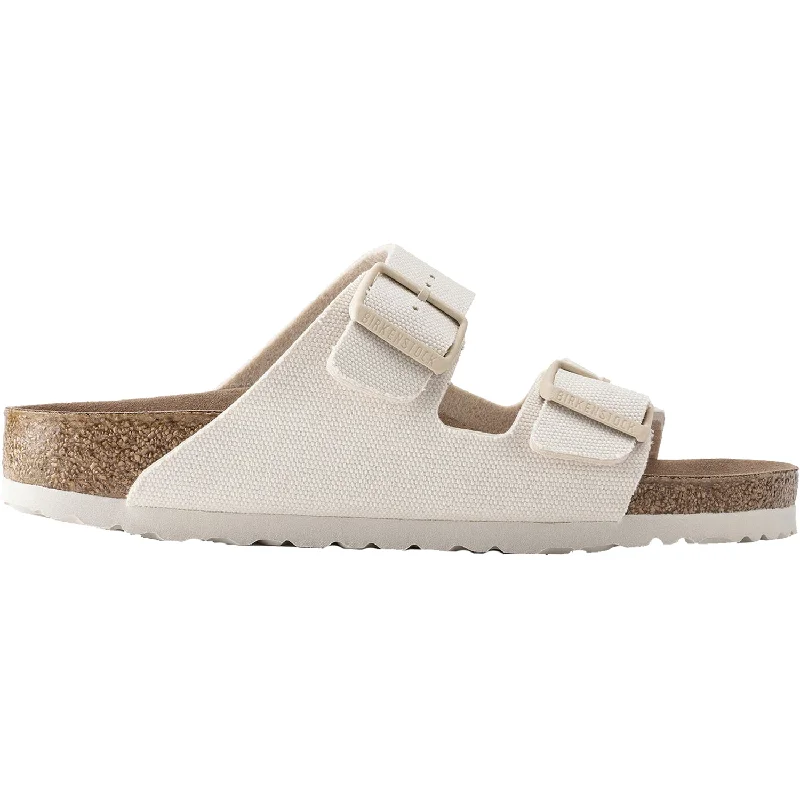 Men's sandals with a cushioned footbedWomen's Birkenstock Arizona Vegan Eggshell Canvas