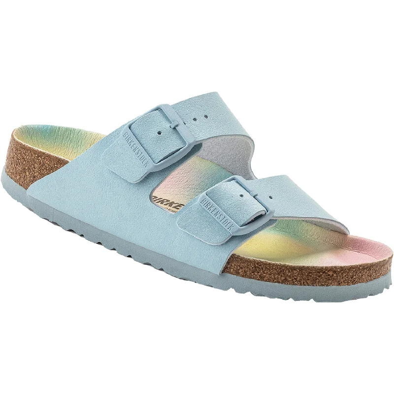 Men's sandals with a wide strap for supportWomen's Birkenstock Arizona Vegan Ombre Finished Sky Birkibuc