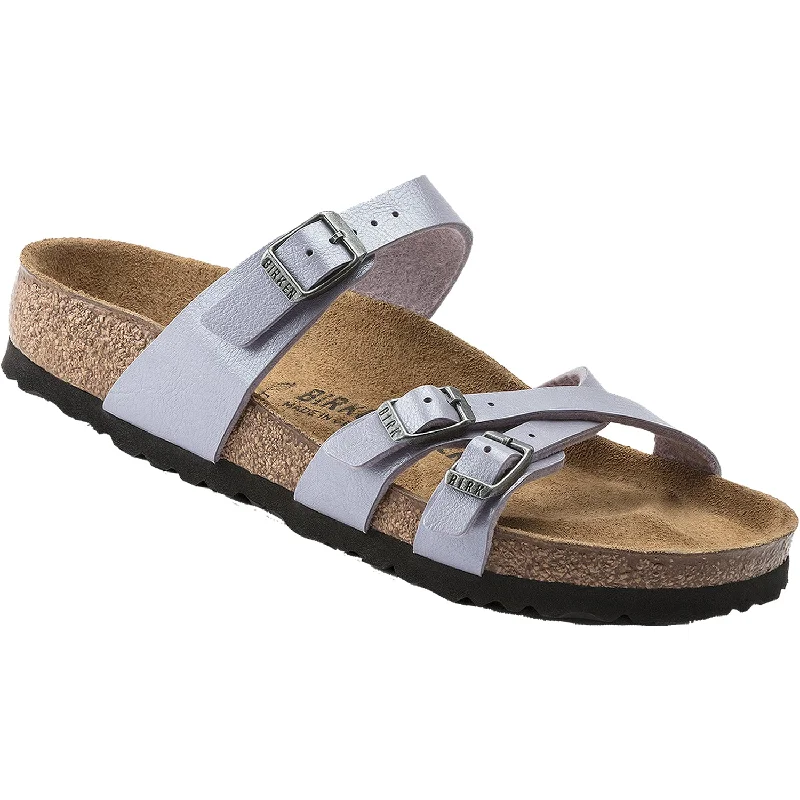 Men's sandals with a padded heelWomen's Birkenstock Franca Graceful Lavender Aura Birko-Flor