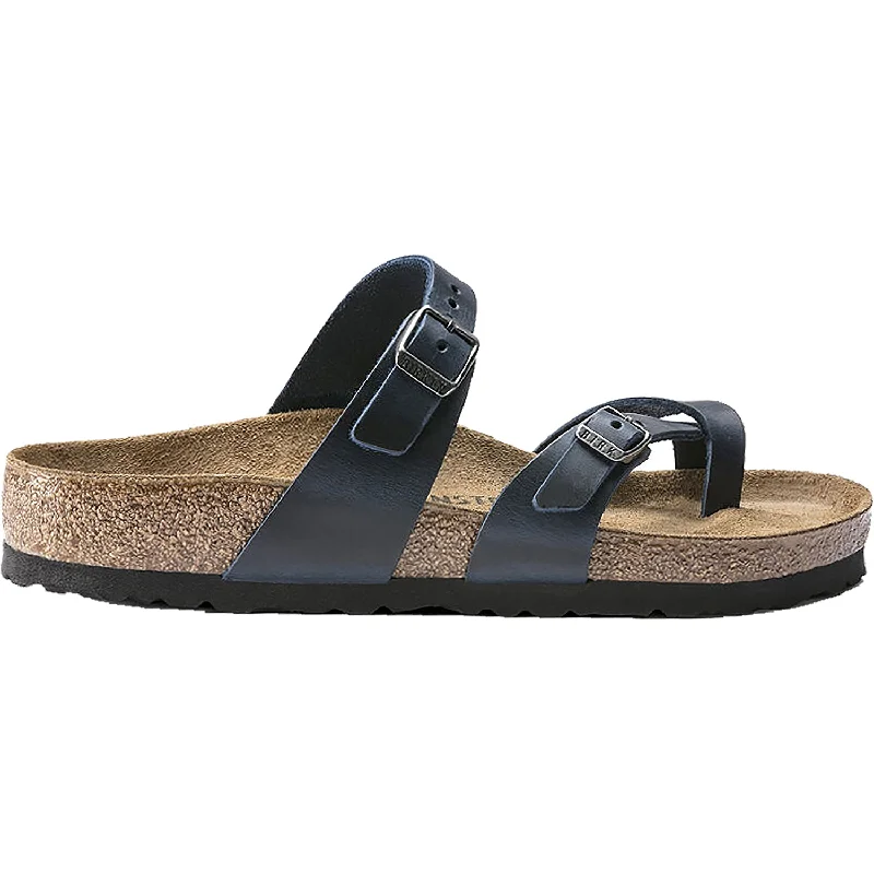 Men's sandals with a stretchy strap for a better fitWomen's Birkenstock Mayari Blue Oiled Leather