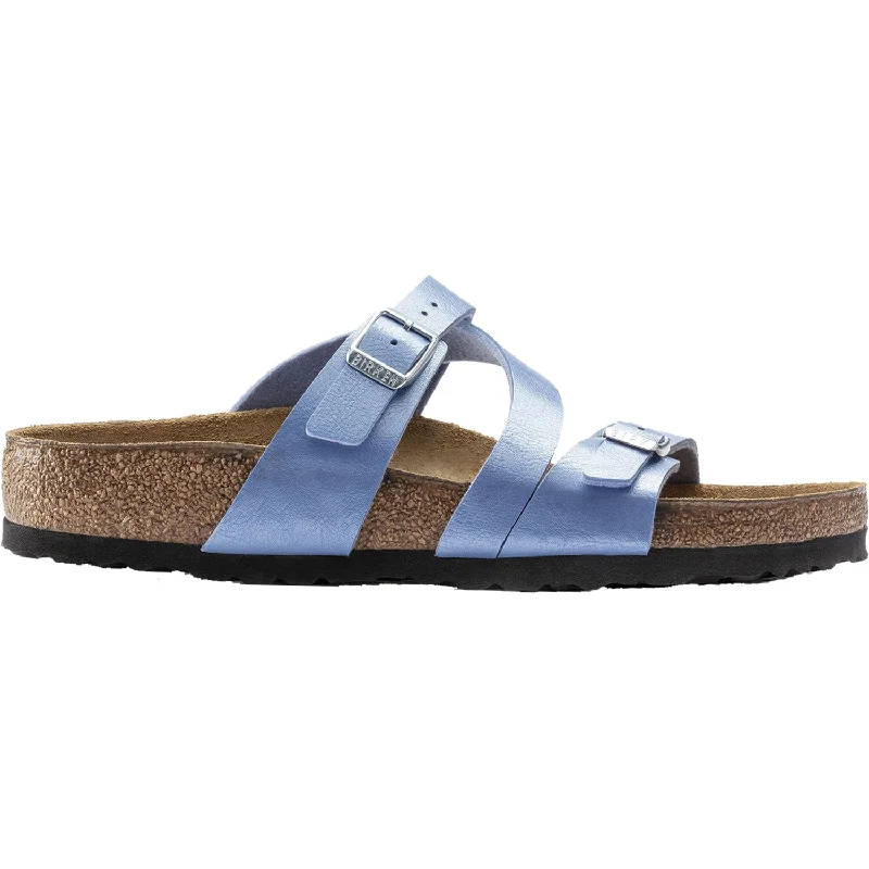 Men's sandals with a flexible sole for easy movementWomen's Birkenstock Salina Riviera Blue Birko-Flor