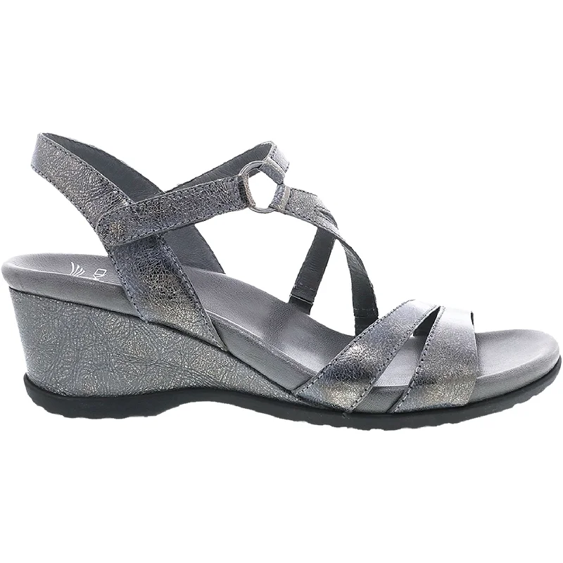 Men's sandals with a pointed toe for a stylish lookWomen's Dansko Addyson Pewter Metallic Distressed Leather