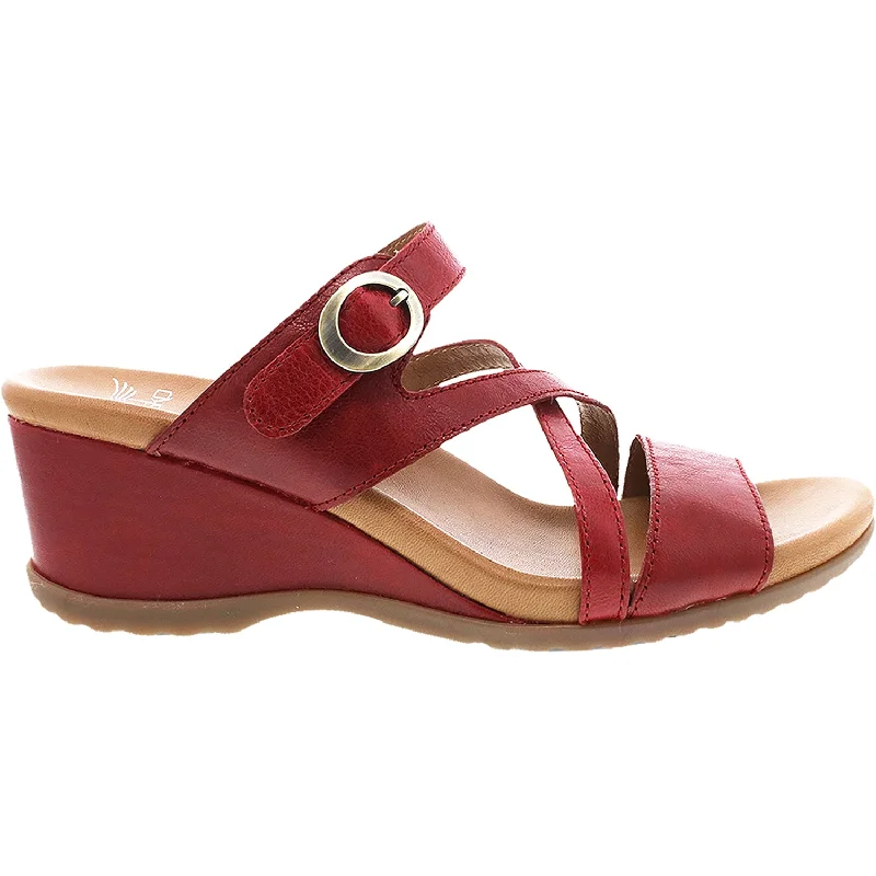 Men's sandals with a removable insole for cleaningWomen's Dansko Ana Red Glazed Calf Leather